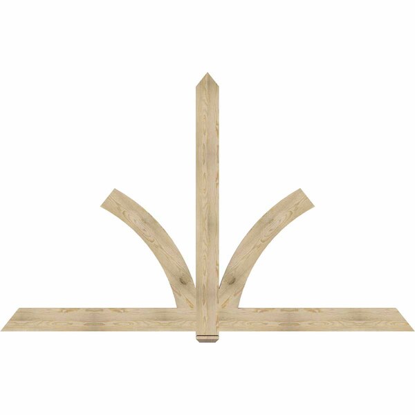 Ekena Millwork Redmond Rough Sawn Timber Gable Bracket, Douglas Fir, 108"W x 68"H x 2"D x 6"F, 15/12 Pitch GBW108X68X0206RED00RDF - main